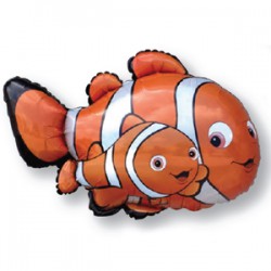 Шар фольгированный "Рыба-клоун Немо" оранжевый (24''/61 см)