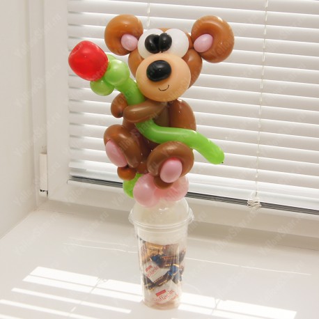 Упаковка для конфет "Медвежонок с цветочком"