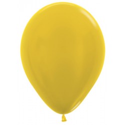 Шар с гелием (12''/30 см) Желтый (Yellow-520) Металлик