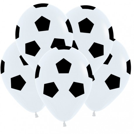Гелиевые шары (12''/30 см) Футбольный мяч, белый