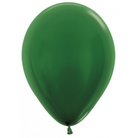 Шар с гелием (12''/30 см) Темно-зеленый, металлик