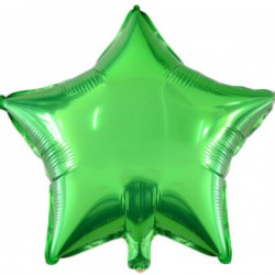 Шар фольгированный Звезда (16''/40 см), зеленый