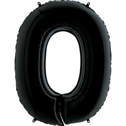 Шар фольгированный "Цифра 0" (34''/86 см), черный