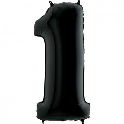 Шар фольгированный "Цифра 1" (34''/86 см), черный