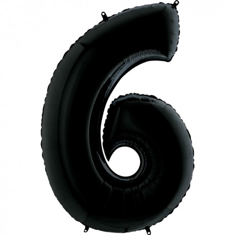 Шар фольгированный "Цифра 6" (34''/86 см), черный