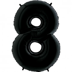 Шар фольгированный "Цифра 8" (34''/86 см), черный