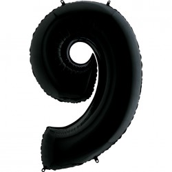 Шар фольгированный "Цифра 9" (34''/86 см), черный