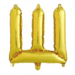 Шар фольгированный "Буква Ш" (11''/28 см), золото