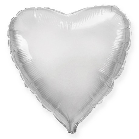 Шар фольгированный Сердце (16''/40 см), Серебро