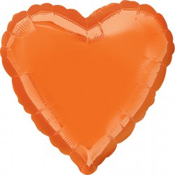 Шар фольгированный Сердце (14''/35 см), оранжевое