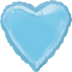 Шар фольгированный Сердце (14''/35 см), светло-голубое глянец
