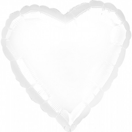 Шар фольгированный Сердце (14''/35 см), белое