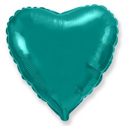 Шар фольгированный Сердце (16''/40 см), Бирюзовый