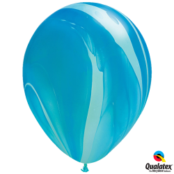 Шар с гелием (11''/28 см) голубая радуга, Супер Агат