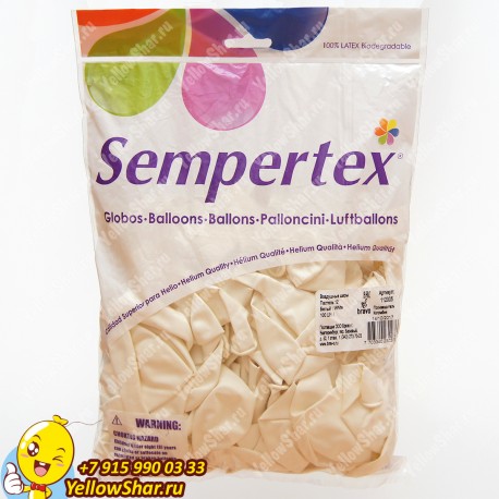 Воздушные шары Sempertex 12"(30 см), цвет белый яркий непрозрачный, 100 шт