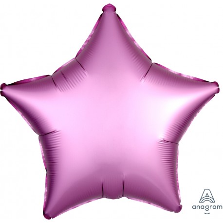 Шар фольгированный Звезда (16''/40 см), Фламинго сатин