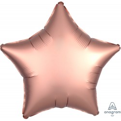 Шар фольгированный Звезда (16''/40 см), Розовое золото сатин
