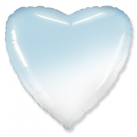 Шар фольгированный Сердце (24''/61 см), голубой градиент