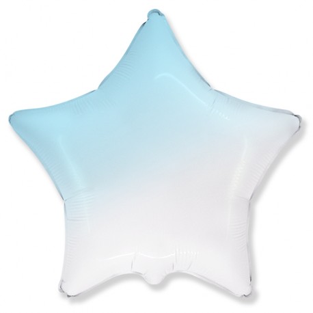 Шар фольгированный Звезда (24''/61 см), голубой градиент