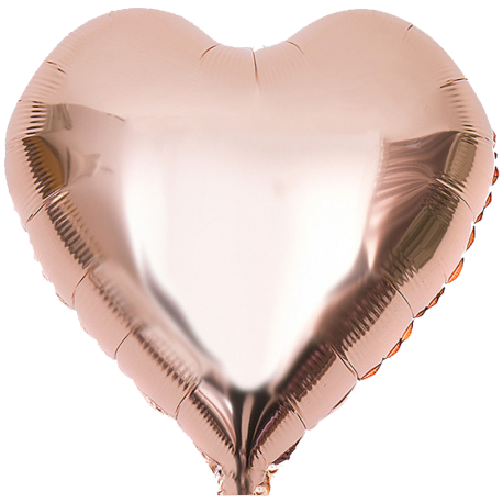 Шар фольгированный Сердце (14''/35 см), розовое золото