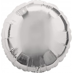 Шар фольгированный Круг (24''/61 см), Серебро