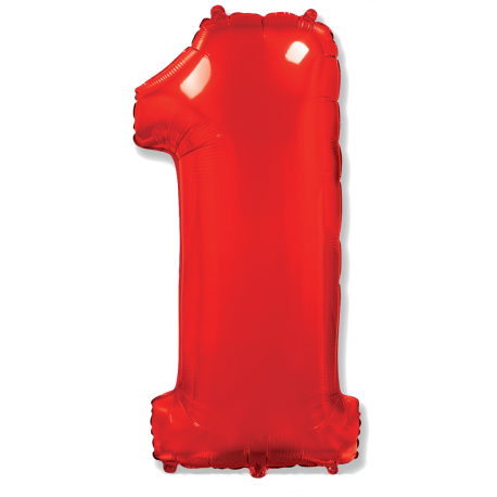 Шар фольгированный "Цифра 1" (34''/86 см), красный