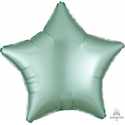 Шар фольгированный Звезда (16''/40 см), Зеленая мята сатин