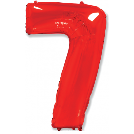 Шар фольгированный "Цифра 7" (34''/86 см), красный