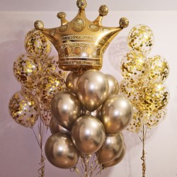 Фонтаны из шаров с золотой короной