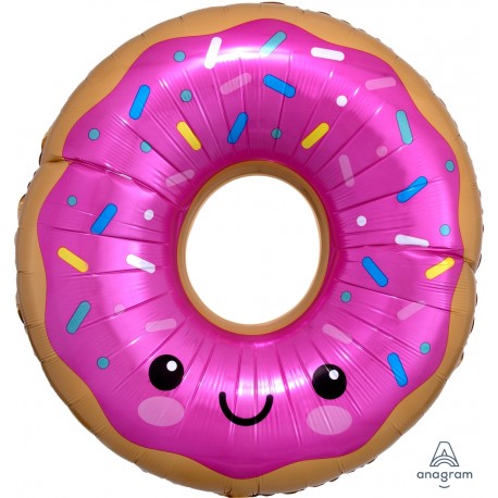 Шар фольгированный "Пончик в розовой глазури" (27''/68 см)