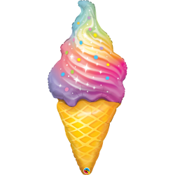 Шар фольгированный "Рожок радужного мороженого" (39''/99 см)
