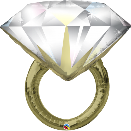 Шар фольгированный "Свадебное кольцо с бриллиантом" (30''/76 см)