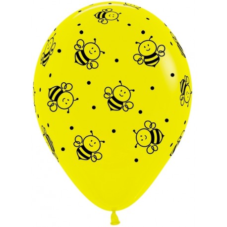Гелиевые шары (12''/30 см) Пчелки, желтый