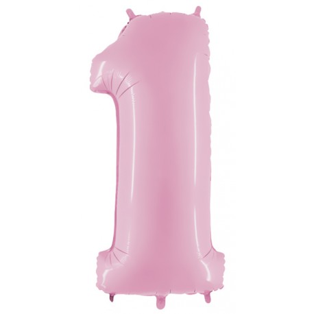 Шар фольгированный "Цифра 1" (34''/86 см), розовая