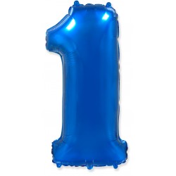 Шар фольгированный "Цифра 1" (34''/86 см), синий