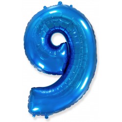 Шар фольгированный "Цифра 9" (34''/ 86 см), синий