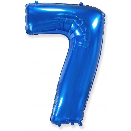 Шар фольгированный "Цифра 7" (34''/ 86 см), синий