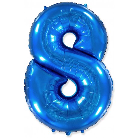 Шар фольгированный "Цифра 8" (34''/ 86 см), синий