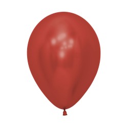 Шар с гелием (12''/30 см) Красный, Хром