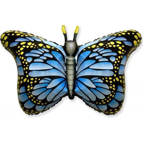 Шар фольгированный - "Бабочка-монарх", синий (30''/76 см)