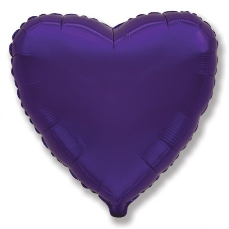 Шар фольгированный Сердце (16''/40 см), фиолетовый
