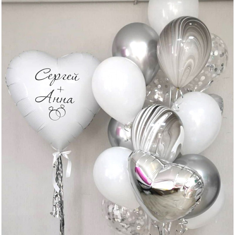 Сердце из шаров на свадьбу - купить в Москве
