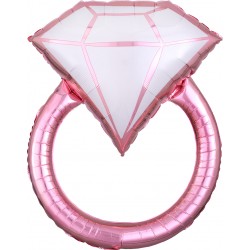 Шар фольгированный "Свадебное кольцо розовое" (30''/76 см)