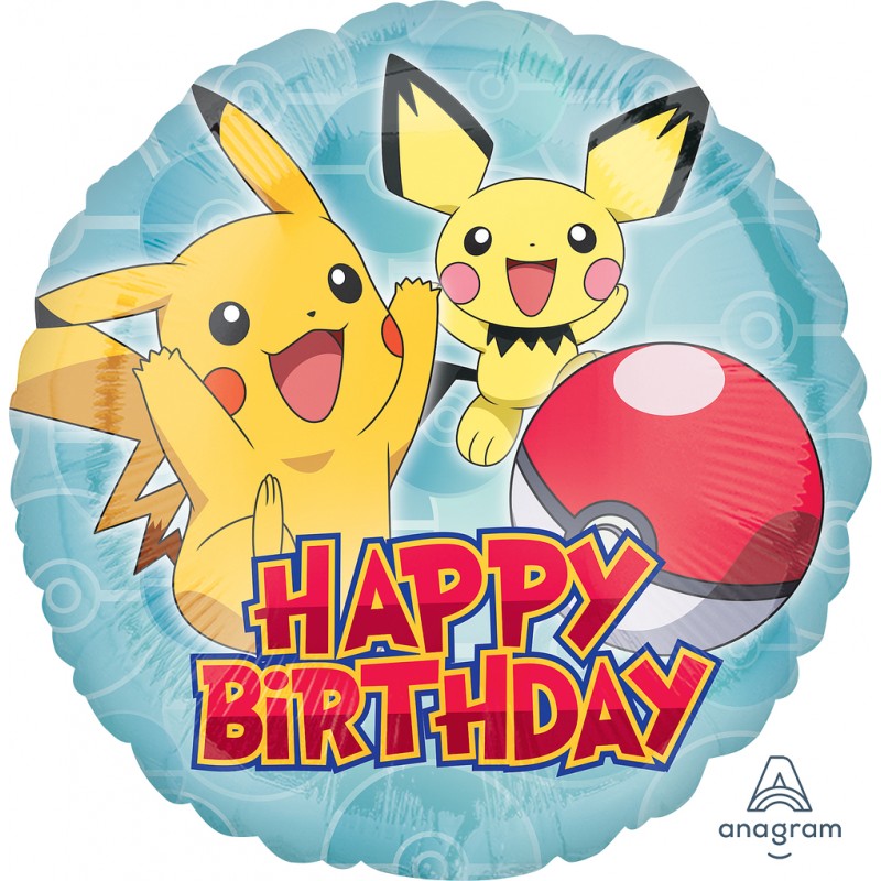 Гелиевый фольгированный шар "Покемон Happy Birthday"