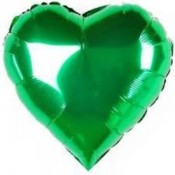 Шар фольгированный Сердце (16''/40 см), Зеленый