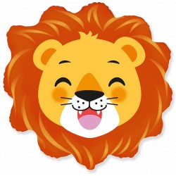 Шар фольгированный "Счастливый Лев, голова" (20''/50 см)
