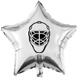 Шар фольгированный Звезда Хоккейный шлем (16''/40 см), серебро