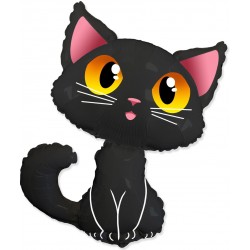 Шар фольгированный - "Котёнок" черный (24''/61 см)