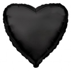 Шар фольгированный Сердце (16''/40 см), черный