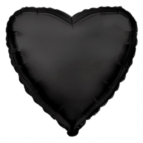 Шар фольгированный Сердце (16''/40 см), черный